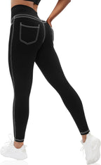 VOOVEEYA Curvy Womens Leggings, High Waisted Yoga Pants with Back Pockets, Tummy Control - Buttery Soft - Stretchy