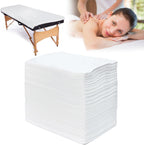 100Pcs Disposable Massage Table Sheets 31" x 71" Non-Woven Fabric Disposable Bed Sheets SPA Bed Cover Breathable Oil-Waterproof Sheets for Travel Spa Tatto Hotel Salon (White)