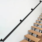 Wall Handrail 10FT,Black Industrial Staircase Railing,Pipe Handrails for Indoor Stairs,Wall Mounted Stair Handrail,Industrial Hand Rail for Steps