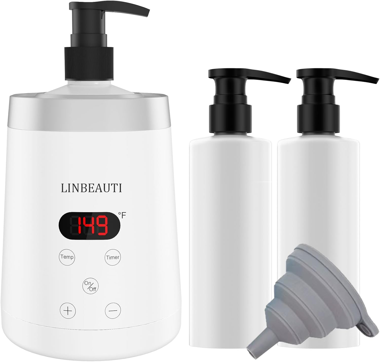 Massage Oil Warmer Bottle Professional Lotion Heater for SPA, Automatic Heated Lotion Cream for Salon, Barber Shops, Home, with Two Oil Bottle Dispenser
