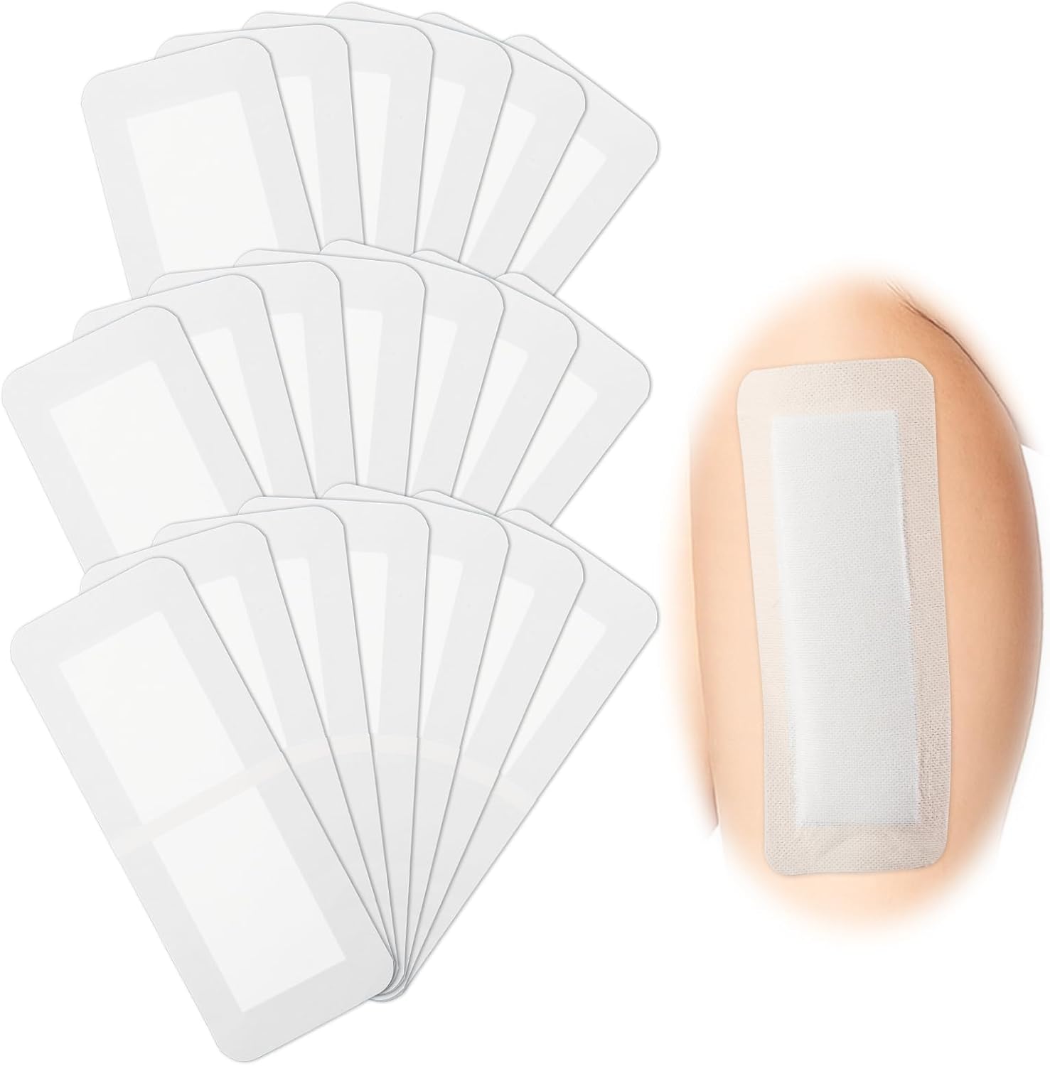 20 Pcs Island Dressing 4x10 Inch Bordered Gauze with Adhesive Border, Individually Packed Non Stick Gauze Pads, Breathable Bandages for Wounds Care and First Aid