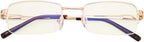 CessBlu Half-Rim Blue Light Filter Glasses Anti Screen Glare UV Rays for Men Women Reading Computer