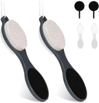 Foot File Callus Remover-2 Pcs 4 in 1 Foot Scrubber Dead Skin Remover for Feet,Pumice Stone, Foot Rasp and Sand Paper for Home Foot Care,Foot Brush for Shower (Grey Pedicure Foot File)