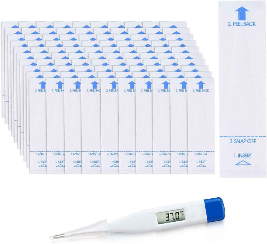 OBTANIM 100 Pieces Disposable Digital Thermometer Probe Covers Clear Temperature Sheath Sleeves for Oral, Rectal, Armpit