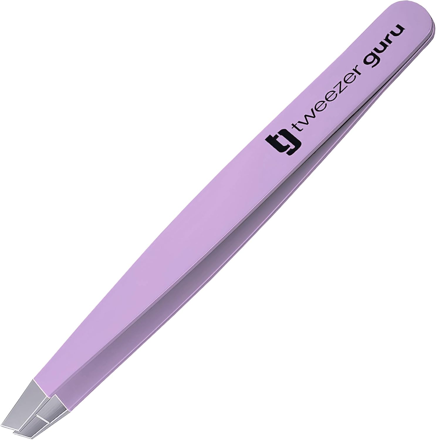Tweezer Guru Tweezers for Women Facial Hair & Men – Precision Slant-Pointed Eyebrow Tweezer for Ingrown Hair, Blackhead & Splinter Removal (Purple)