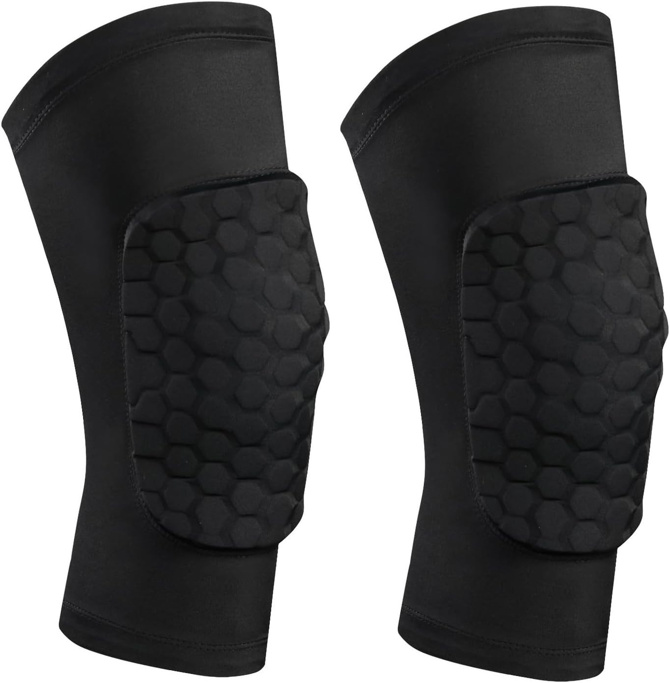 SUJAYU 2 Pack Knee Compression Sleeves Men Women, EVA Honeycomb Light Compression Leg Sleeves, Wrestling Knee Sleeve Volleyball Knee Sleeve Basketball knee Sleeve (Black, XX-Large)