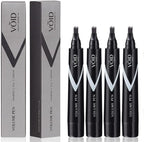 VOID Homme Beard Styling Pen Kit - Instant Beard Filler & Liner Pencil (Pack of 4) for Waterproof, Easy Beard Filling, Shaping & Marking with Dark Brown Marker