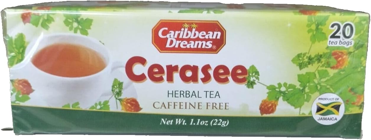 Caribbean Dreams Cerasee Tea, Herbal Tea, 20 Tea Bags, Caffeine Free, Vegan