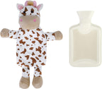 Hot Water Bottle with Plush Cover Cute Animal Hand Warmer Bottle 1 Liter Hot Water Bag for Kids Men Women