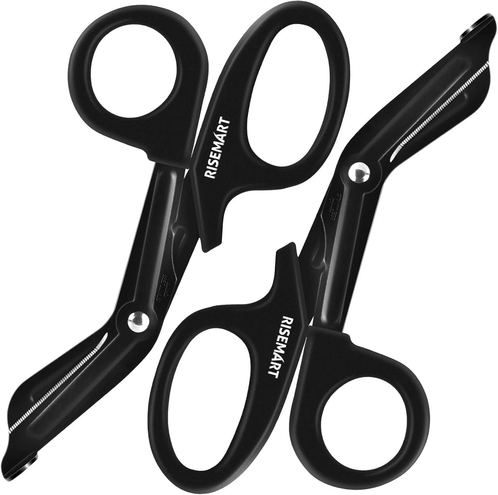 Trauma Shears - RISEMART Bandage Scissors for Nurses, 7.5" Fluoride Coated Non-stick Blades Stainless Steel Nursing Scissors for Doctor, Nurses, Nursing Students, EMS, EMT