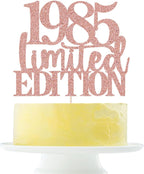 Limited EDITION 1985 cake topper 41th birthday happy birthday cake topper men and women cheer 41 years old handmade rose gold glitter cake decoration (1985)