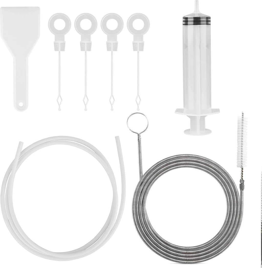8 PCS Refrigerator Drain Cleaning Tool - Fridge Water Line Cleaner Kit with Long Tube Brush Cleaner, Water Dispenser Cleaning Kit