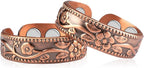 Vicmag 2PCS Copper Magnetic Rings for Women Ring for Fingers with 4X Magnets 100% Solid Pure Copper Gift Adjustable