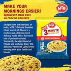 MTR 3minute Seviyan Vermicelli Upma - Ready-to-Cook Mix - Authentic Indian Food in Just 3 Minutes - 100% Vegetarian - No Added Preservatives - Just Add Hot Water - Quick & Easy (Seviyan Vermicelli Upma - 160g, Pack of 6)