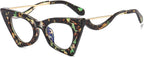 bullabulling Fashion Cat Eye Blue Light Blocking Reading Glasses For Women Men Oversized Anti Anti Glare UV Eyewear