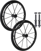 2 Pcs Wheelchair Rear Wheels 24" Pneumatic Rubber Tires, Quick Release Aluminum Hub with Bearing and Axle 1/2" Replacement Wheelchair Wheels, Manual Wheelchair Rear Wheel(Black)
