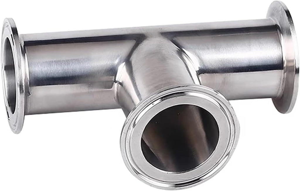 1Pcs 19mm-108mm 304 Ferrule 3 Way Tee Connector Pipe Fitting 1.5"-4" Tri Clamp(25mm x Ferrule 50.5)