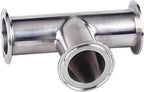1Pcs 19mm-108mm 304 Ferrule 3 Way Tee Connector Pipe Fitting 1.5"-4" Tri Clamp(25mm x Ferrule 50.5)