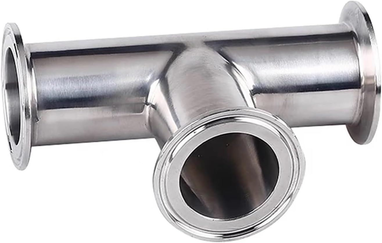 1Pcs 19mm-108mm 304 Ferrule 3 Way Tee Connector Pipe Fitting 1.5"-4" Tri Clamp(25mm x Ferrule 50.5)