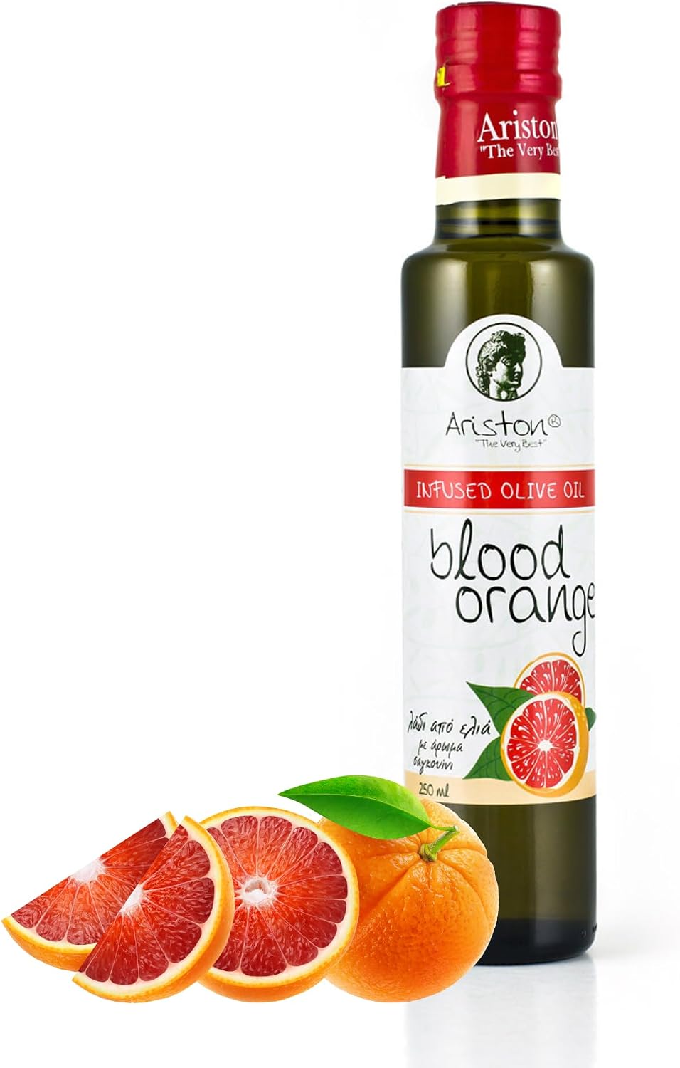 Ariston "The Very Best" Extra Virgin Olive Oil | Anti-Oxidant Rich, Cold Pressed, Premium Quality | Product of Greece (250ml) 8.45 fl oz, Blood Orange