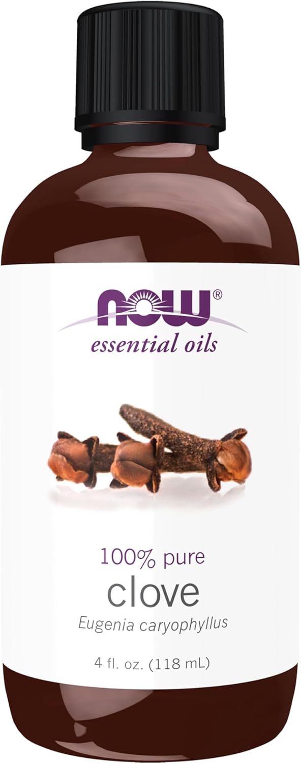 NOW Essential Oils, Clove Oil, Balancing Aromatherapy Scent, Steam Distilled, 100% Pure, Vegan, Child Resistant Cap, 4-Ounce