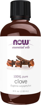 NOW Essential Oils, Clove Oil, Balancing Aromatherapy Scent, Steam Distilled, 100% Pure, Vegan, Child Resistant Cap, 4-Ounce