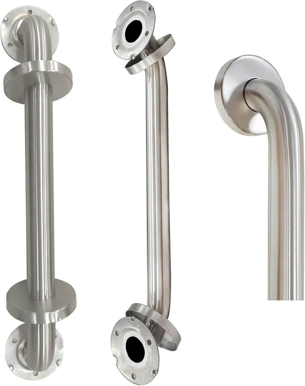 18 Inch Shower Grab Bar 2 Pack Brushed Nickel SUS304 Safety Bathroom Grab Bars with Concealed Screws, 500lbs Support Assist Bath Handle Balance Bar for Handicap Elderly Pregnant