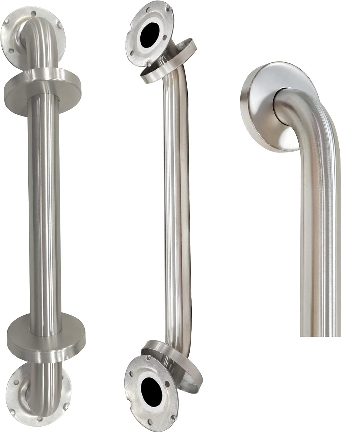 18 Inch Shower Grab Bar 2 Pack Brushed Nickel SUS304 Safety Bathroom Grab Bars with Concealed Screws, 500lbs Support Assist Bath Handle Balance Bar for Handicap Elderly Pregnant