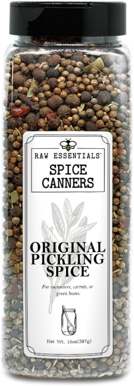Spice Canners by Raw Essentials Original Pickling Spice – Bold, Zesty Blend for Homemade Pickles & Brines – Ideal for Cucumbers, Carrots & Green Beans – Non-GMO, Gluten-Free, Vegan, Paleo – 14 oz