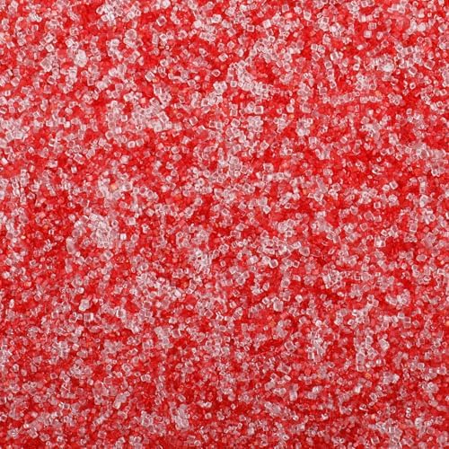 Red & White Sanding Sugar Sprinkles, 4.6 oz Edible Peppermint Sparkling Sugar Crystals for Baking Topping, Cupcakes, Cookies, Ice Cream & Cake Decorating, Wedding Valentines Christmas Holiday Supplies