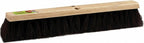 Pure Horsehair Push Broom Head, 18 inches, Heavy Duty Wood Block with 2 Threaded Holes - Clean up Dust and fine Debris for Home or Industrial Use, Fine Premium Bristles