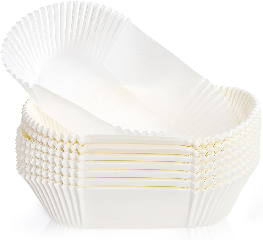 Loaf Bread Baking Liners, Paper Loaf Pan Liners, 2 LB Disposable Bread Tin Liners for Banana or Pumpkin Bread, Cake, Cupcake, Air Fryer Liner, Greaseproof, Non-Stick, 50 Pack, White