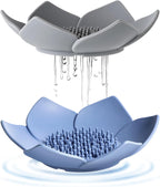 Lotus Shaped Silicone Soap Dish Non Slip Bathroom Soap Holder with Drainable Design Modern Soap Tray for Kitchen and Bathroom Durable Water Proof
