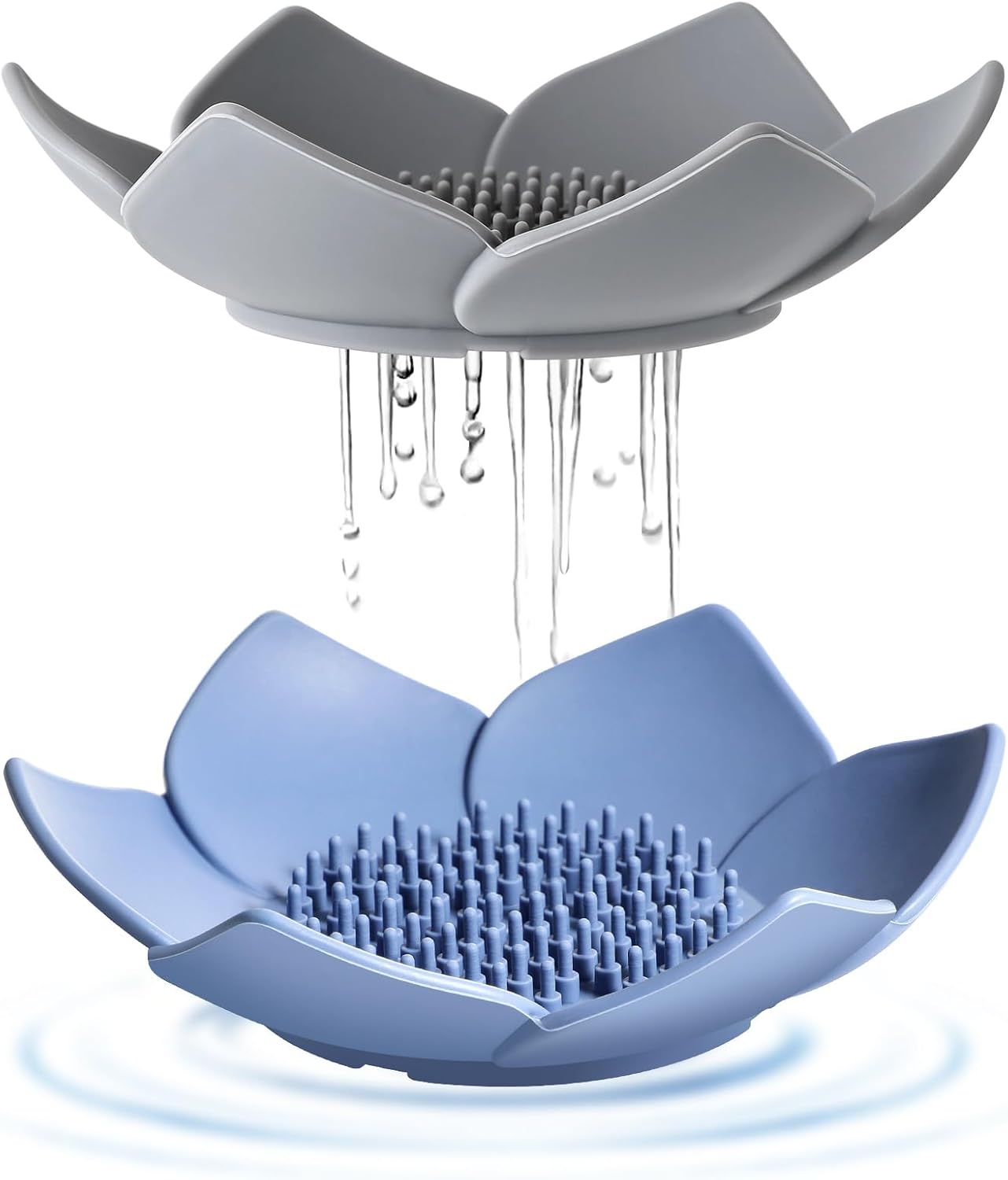 Lotus Shaped Silicone Soap Dish Non Slip Bathroom Soap Holder with Drainable Design Modern Soap Tray for Kitchen and Bathroom Durable Water Proof
