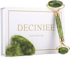 Deciniee Jade Roller and Gua Sha Set - Beauty Face Massager & Guasha Tool for Eye, Neck, Body - 2 in 1 Skin Care Massage Tools, Muscle Releaxing and Relieve Wrinkles