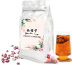 Eilin YHT Rose Black Tea Bags with Red Flower Petals 50 Counts x 3grams