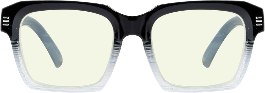 Eyekepper Square Reading Glasses for Women Blue Light Blocking Large Frame Computer Readers - Black +0.75