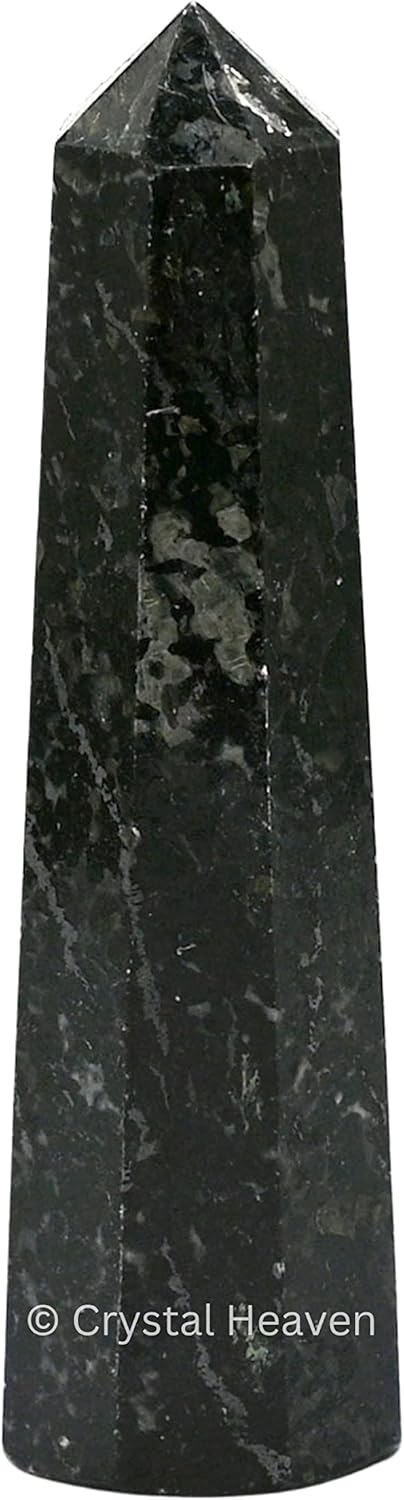 Aashita Creations Nuummite Crystal Tower Obelisk Point for Chakra, Healing and Balancing - AAA Grade Original Certified (2-3 Inches)
