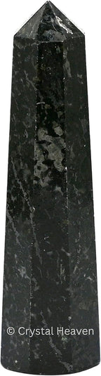 Aashita Creations Nuummite Crystal Tower Obelisk Point for Chakra, Healing and Balancing - AAA Grade Original Certified (2-3 Inches)