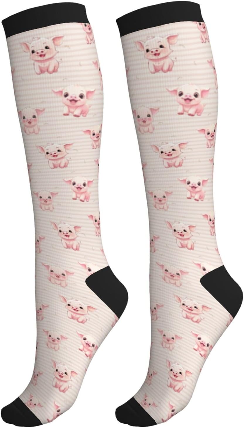 Compression Socks Calf Knee High Support Socks Novelty For Women Men Athletic Running Hiking Nurse