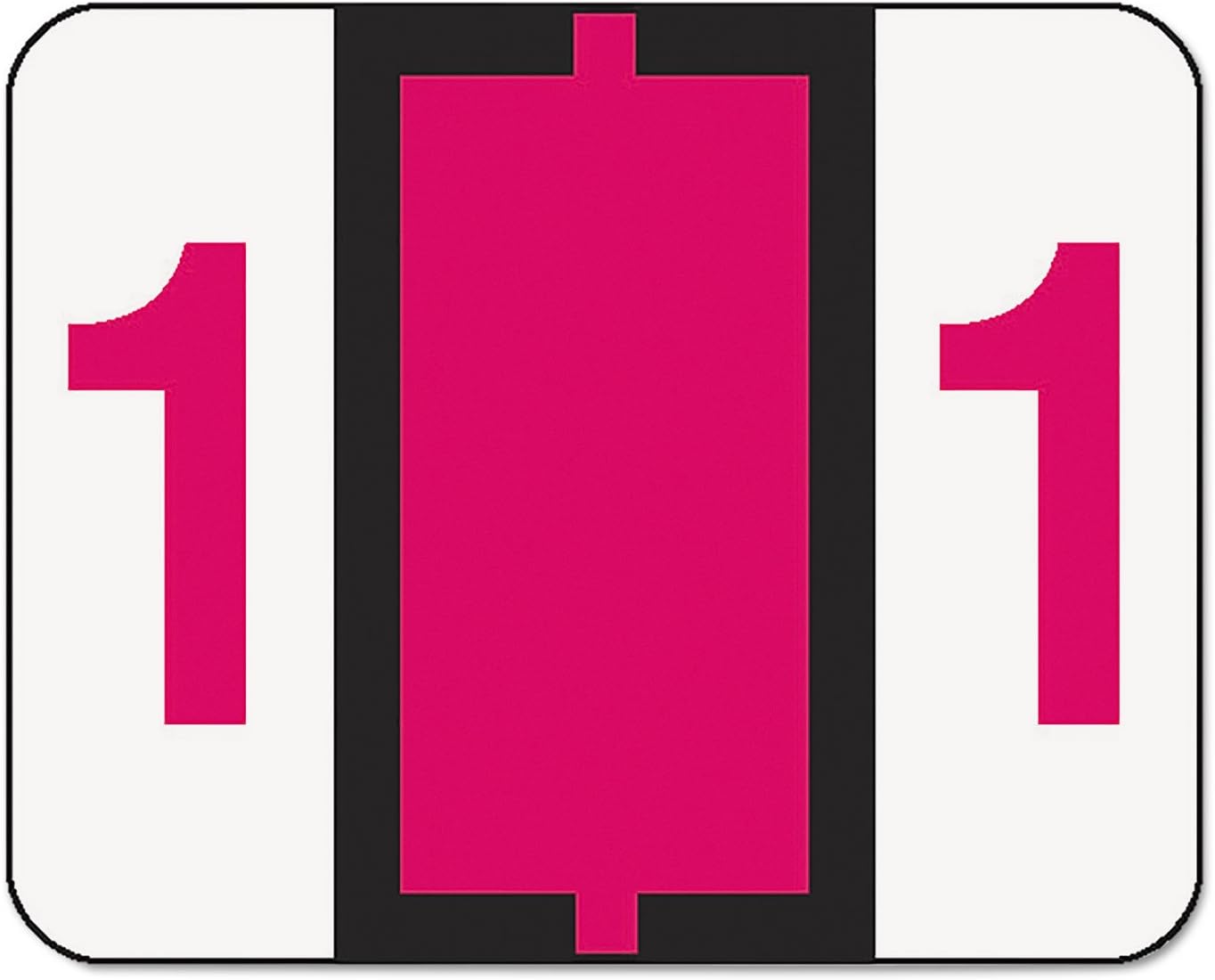 Smead BCCRN Bar-Style Color-Coded Numeric Label, 1, Label Roll, Red, 500 Labels per Roll (67371)