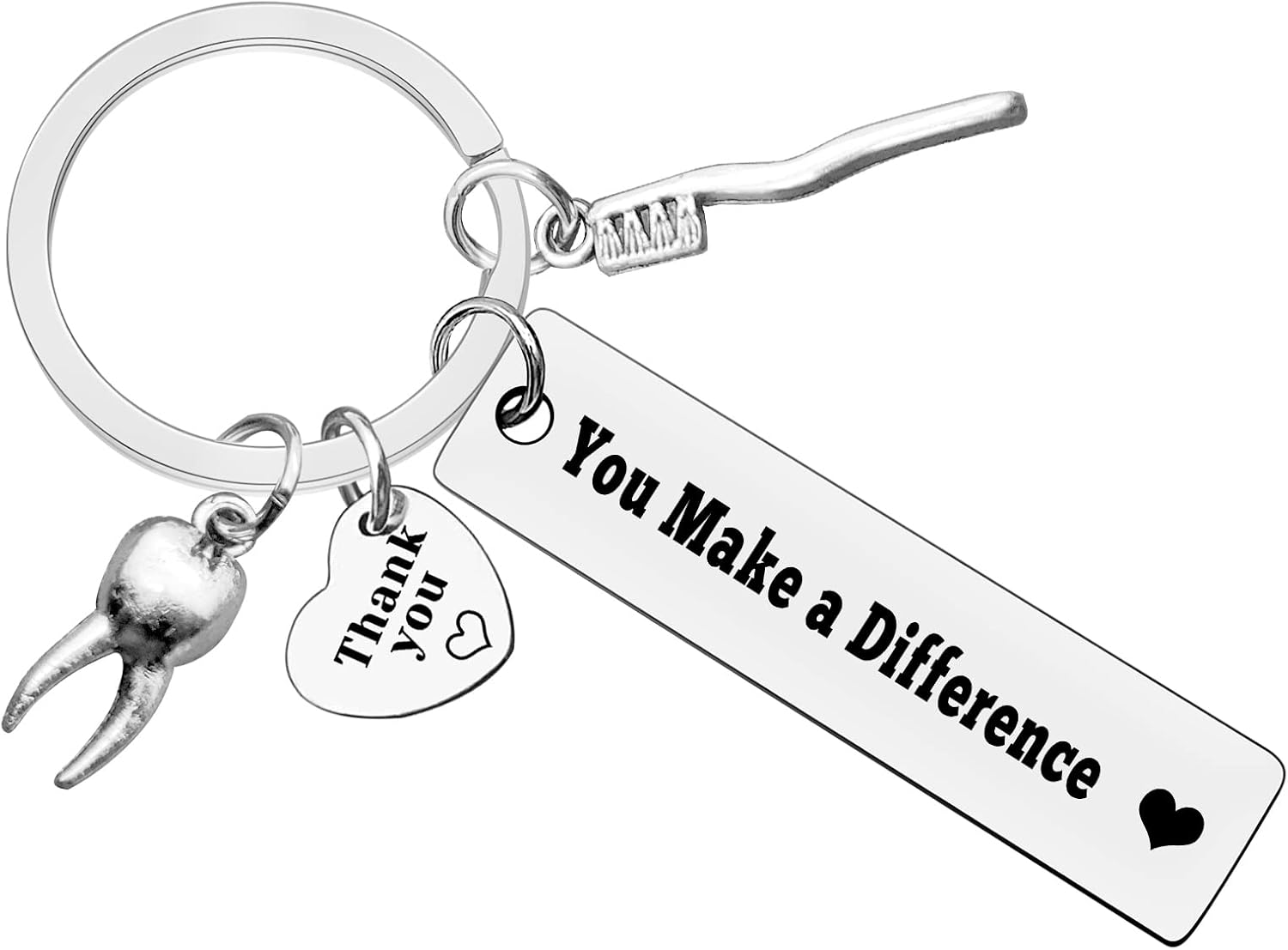 Xiahuyu Dentist Keychain Dentist Appreciation Gifts You Make A Difference Keychain for Dental Hygienist Dental Assistant Gift Dentist Graduation Gift Christmas Birthday Thank You Gift for Dentist