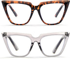 ZUVGEES Womens Chic Oversized CatEye Blue Light Blocking Reading Glasses Big Eyeglass Frames Large lens Computer Readers