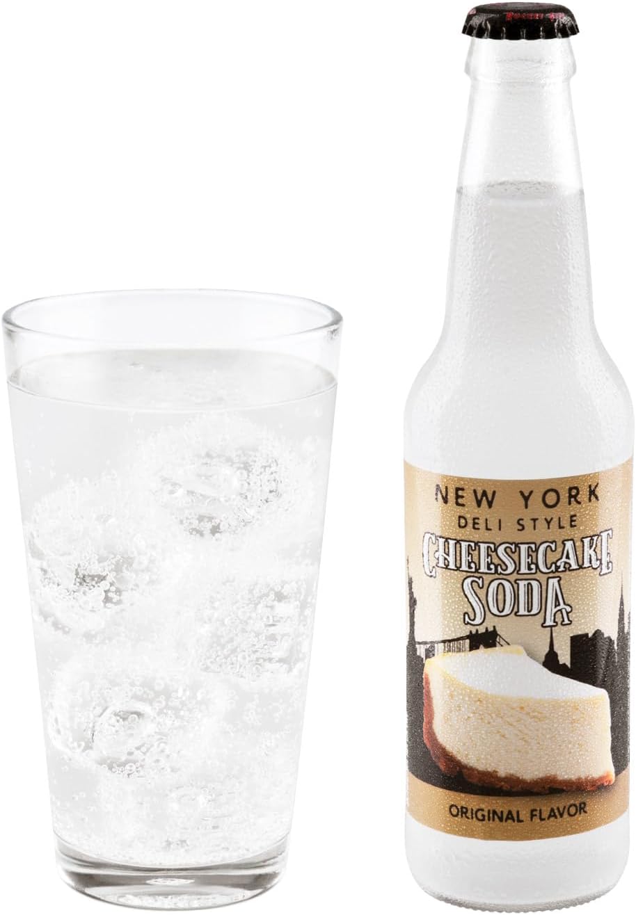 Rocket Fizz NY Cheesecake Soda Flavor | Cane Sugar | Craft Soda Pop Drinks | 12 oz in Glass Bottle (Single Bottle)