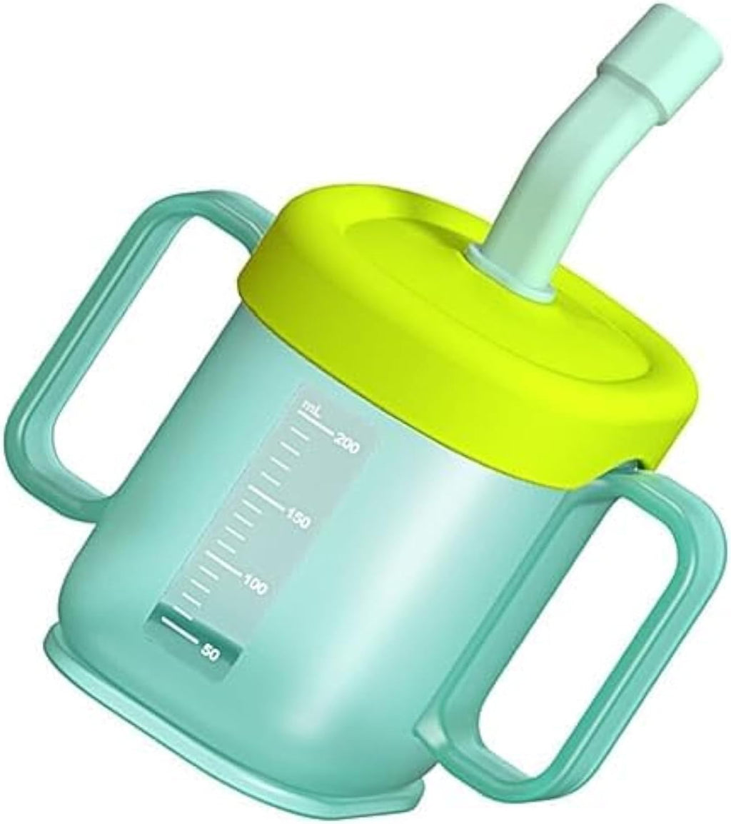 Elderly Sippy Cup 8.5Oz Spill-Proof Drinking Aid with Straw and Handles for Disabled and Bedridden Adults Dysphagia Feeding Cup for Seniors