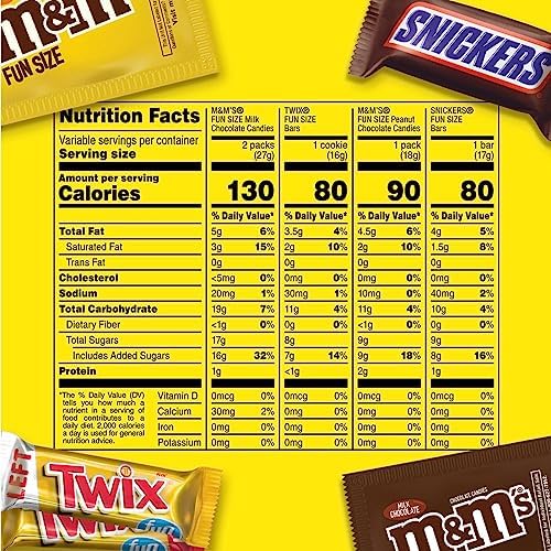 SNICKERS, M&M'S & TWIX Fun Size Chocolate Candy Variety Mix, 31.18-Ounce 55 Piece Bag