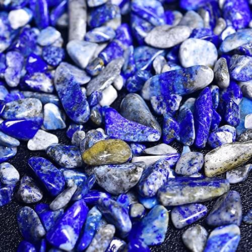 Natural Lapis Lazuli Tumbled Chips Crushed Crystal Stone, 7-9mm Polished Healing Crystal Chips Healing Reiki Crystal Jewelry Making Home Decoration