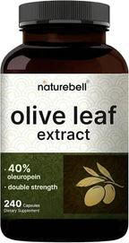 NatureBell Olive Leaf Extract - 240 Capsules - High Strength 50:1 Concentrated Extract with Oleuropein - Immune, Heart & Circulation Support*