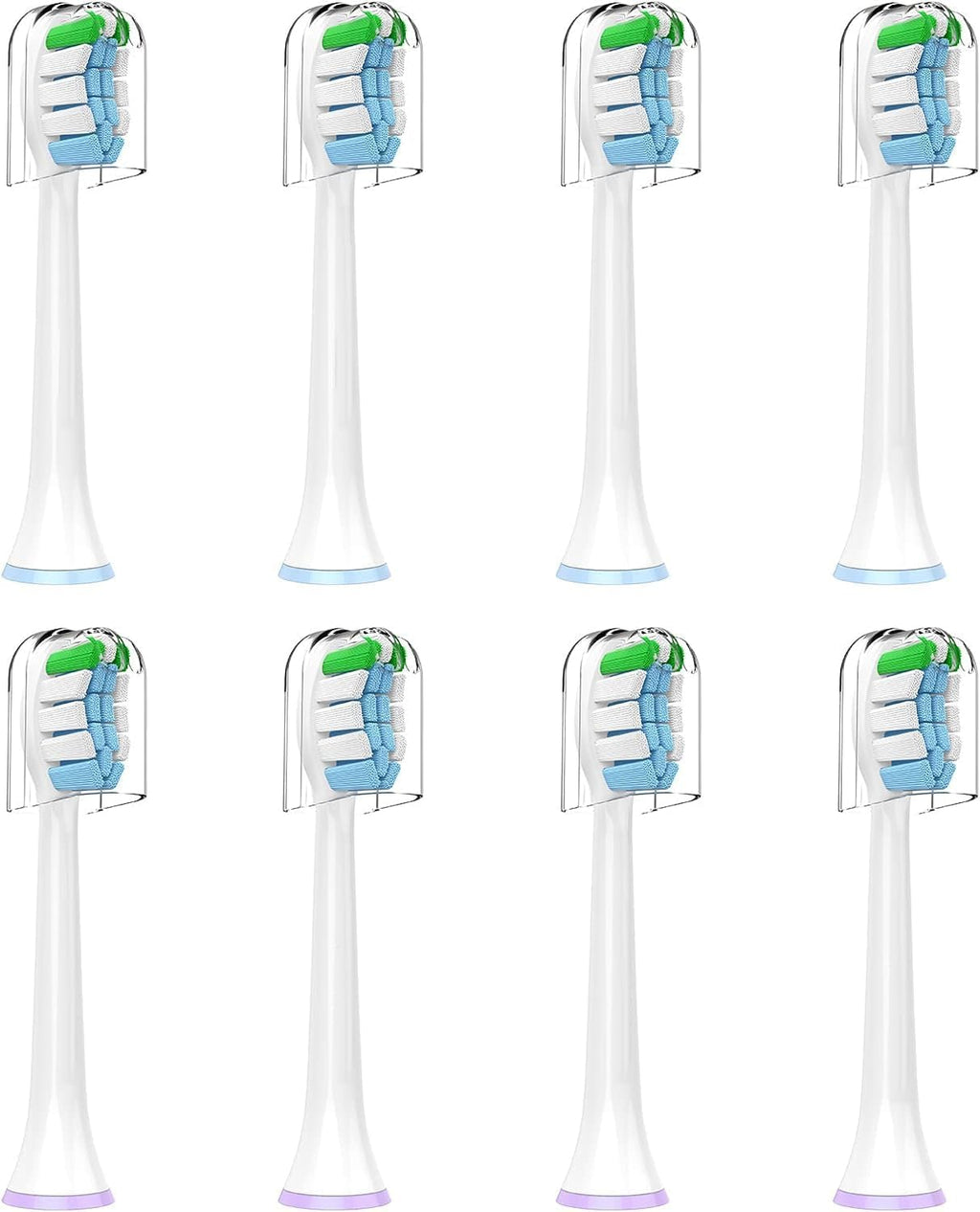 8 Pack Electric Toothbrush Heads – Compatible with Philips Sonicare Models, Snap-On Design, Dupont Bristles for Plaque Removal & Gum Care