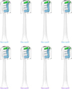 8 Pack Electric Toothbrush Heads – Compatible with Philips Sonicare Models, Snap-On Design, Dupont Bristles for Plaque Removal & Gum Care